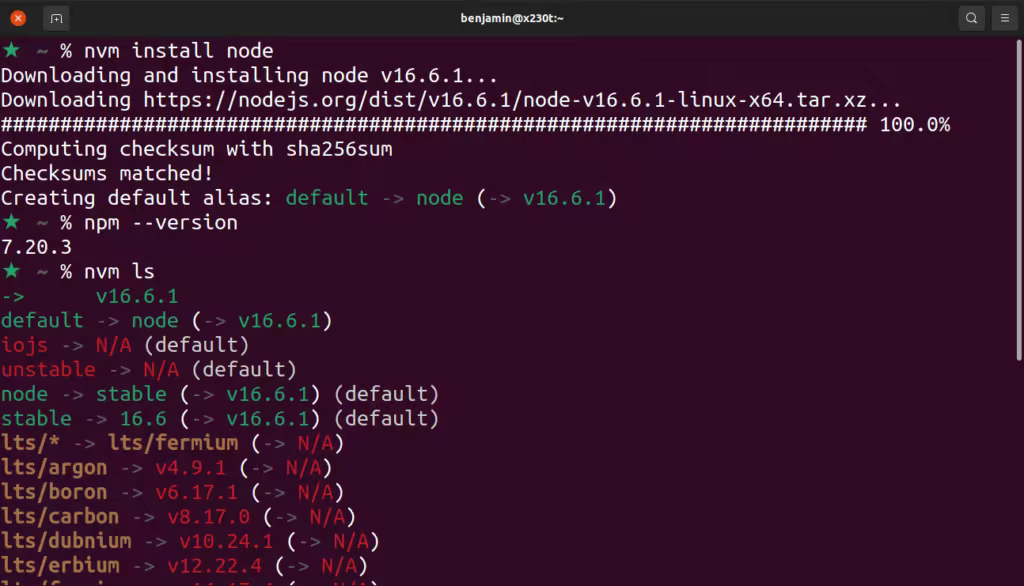 Javascript Dev Environment under Ubuntu in 2021